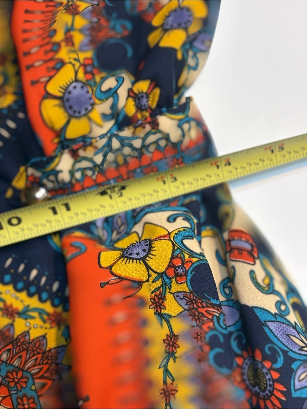 bohemian printed sleeveless dress defined cinch waist flowy mini-length skirt. - Picture 11 of 16